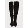 Suede mid-heel boots