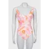 Floral one-piece swimsuit with tag