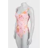 Floral one-piece swimsuit with tag