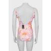 Floral one-piece swimsuit with tag