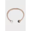 Gold bracelet with pearls and crystals