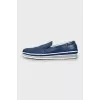 Men's leather moccasins with perforation