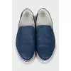 Men's leather moccasins with perforation