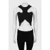 Black top with raised seams
