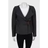 Fitted jacket with leather buckle