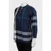 Checkered blouse with gold buttons