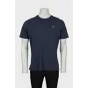 Men's blue T-shirt with embroidered logo
