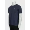 Men's blue T-shirt with embroidered logo