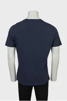Men's blue T-shirt with embroidered logo
