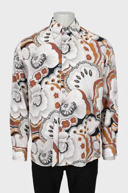 Men's fitted shirt in floral print