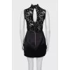Fitted dress with lace top