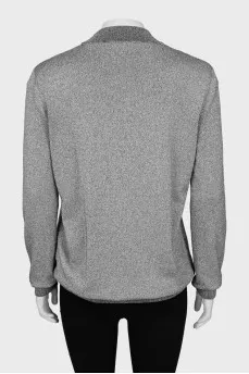Silver sweater with brand logo