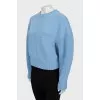 Wool sweater with puff sleeves