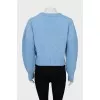 Wool sweater with puff sleeves