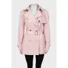 Cropped trench coat with tag