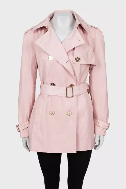 Cropped trench coat with tag