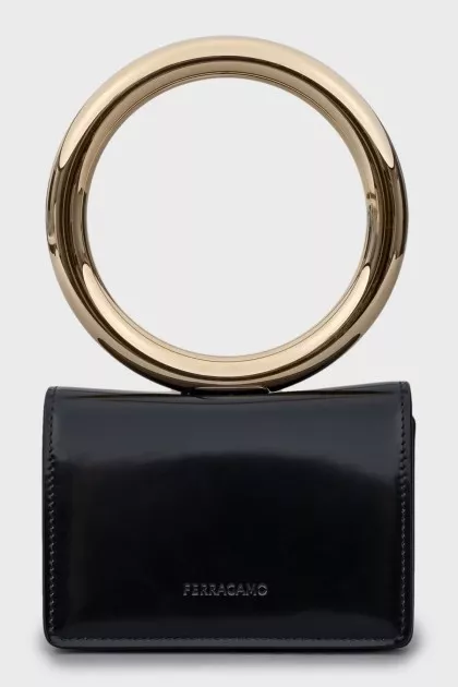 Mini bag with gold handle