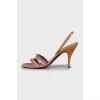 Two-tone high heel sandals