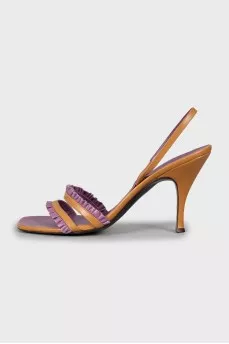 Two-tone high heel sandals