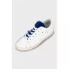 Leather sneakers with fur tongue