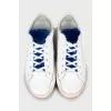 Leather sneakers with fur tongue