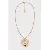 Gold pendant with brand logo