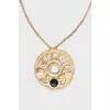 Gold pendant with brand logo