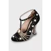 Suede shoes with snake skin