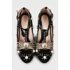 Suede shoes with snake skin