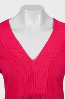Pink V-Neck Blouse