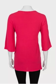 Pink V-Neck Blouse