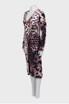 V-neck draped dress