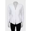 White jacket with accent shoulders