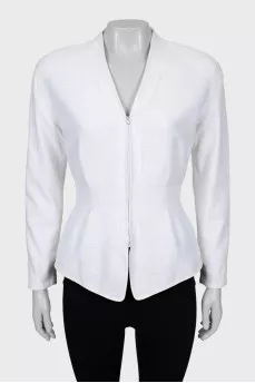 White jacket with accent shoulders