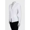 White jacket with accent shoulders