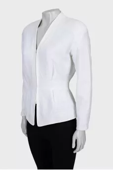 White jacket with accent shoulders