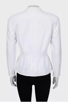 White jacket with accent shoulders