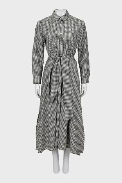 Long Sleeve Plaid Dress