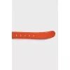 Orange patent leather belt