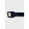Blue patent leather belt
