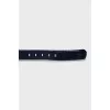Blue patent leather belt