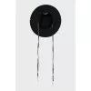 Black hat with metallic decoration