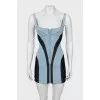 Bodycon mini dress with raised seams