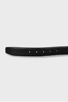 Men's leather belt with silver buckle