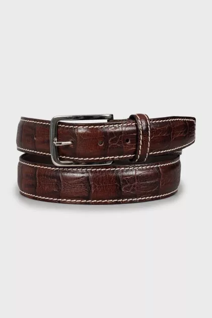 Men's brown leather belt