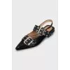 Faux Leather Slingbacks with Buckles