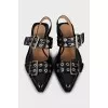 Faux Leather Slingbacks with Buckles