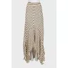 Striped wrap midi skirt