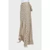Striped wrap midi skirt