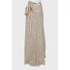 Striped wrap midi skirt